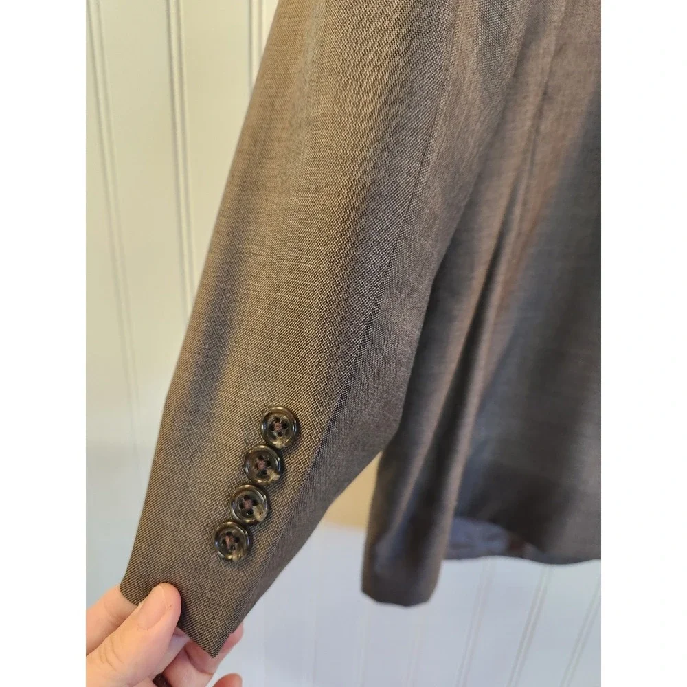 Jos A Banks‎ Men's Gray Wool Silk Sport Coat Size 44 Reg Classic Career Office